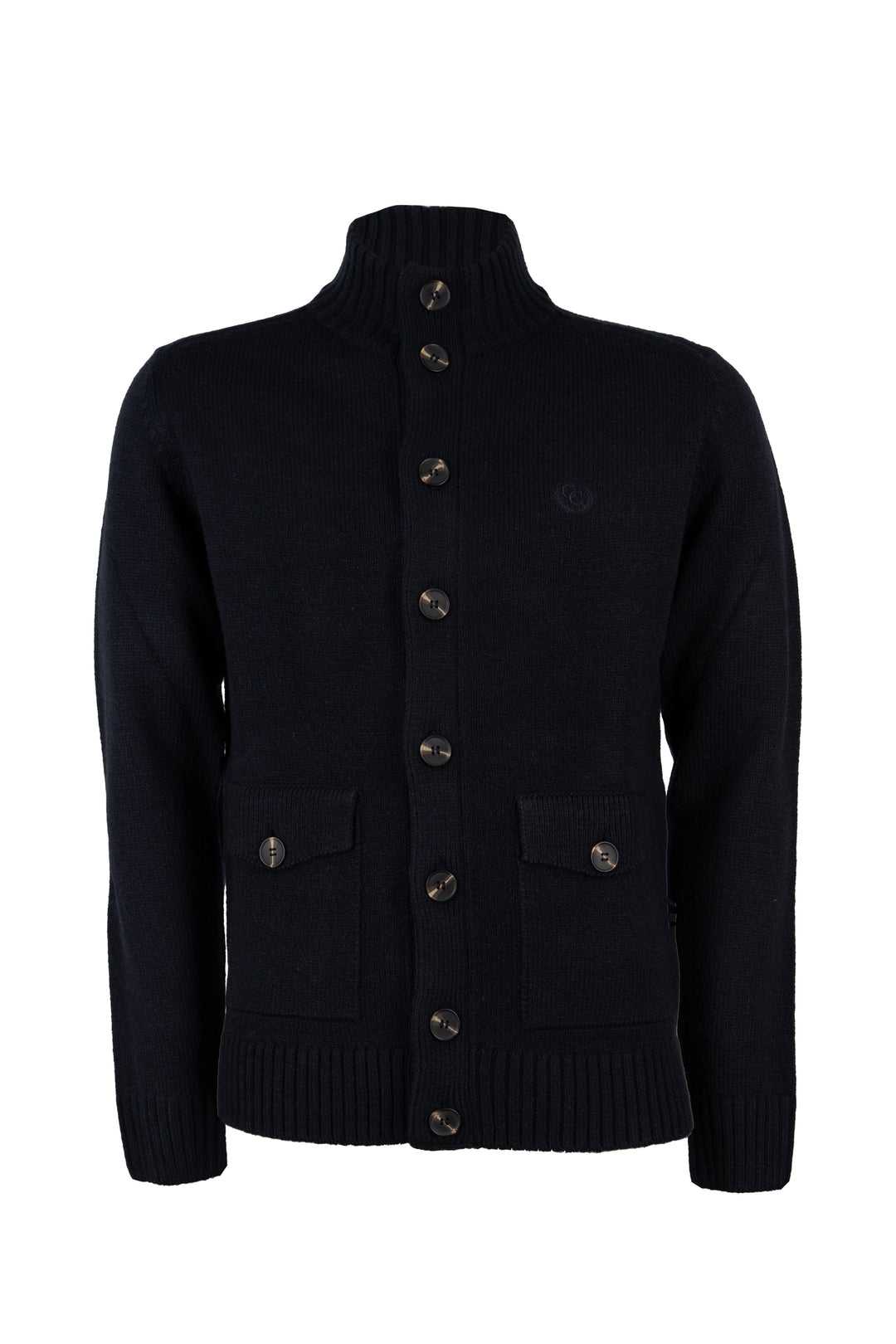 Cardigan con bottoni knit inglese in misto lana con doppia tasca