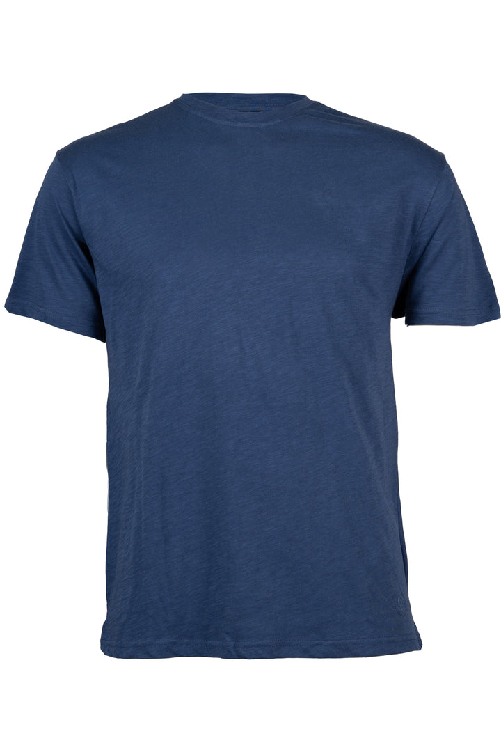 T-shirt girocollo tinta unita in cotone slub con logo stampahd ton sur ton