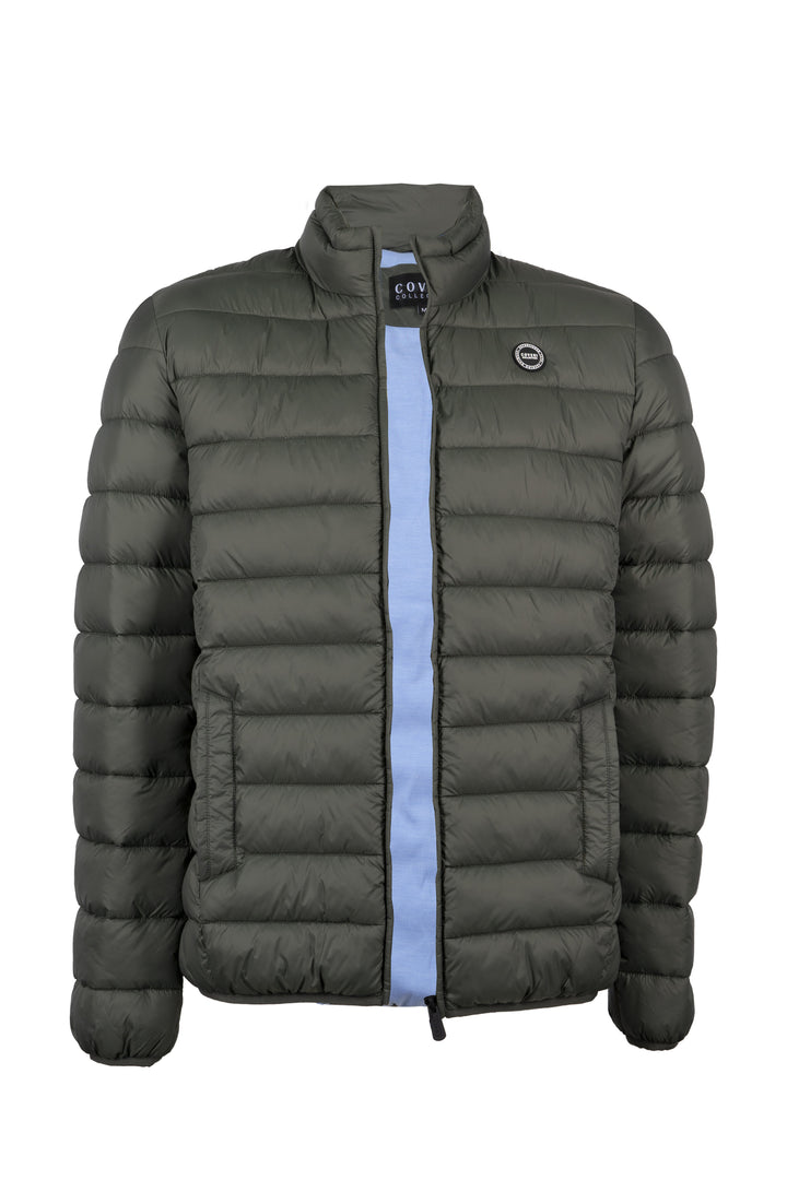 Giubbino 100Gr full zip con interno in cotone Oxford celeste