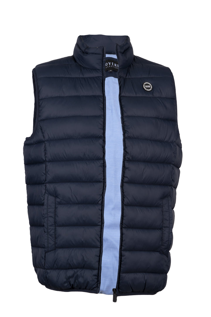 Gilet 100gr smanicato con interno in cotone Oxford celeste