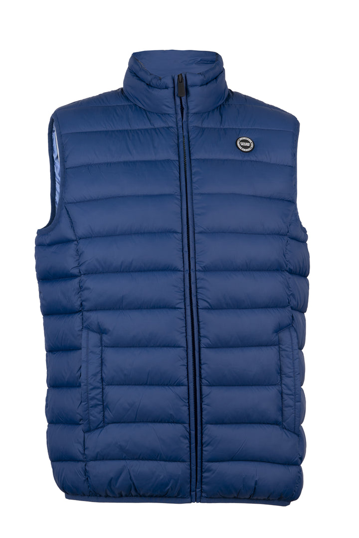 Gilet 100gr smanicato con interno in cotone Oxford celeste