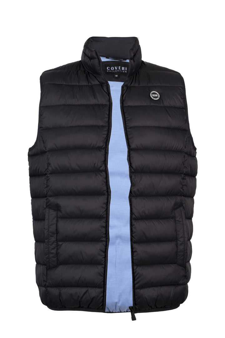 Gilet 100gr smanicato con interno in cotone Oxford celeste