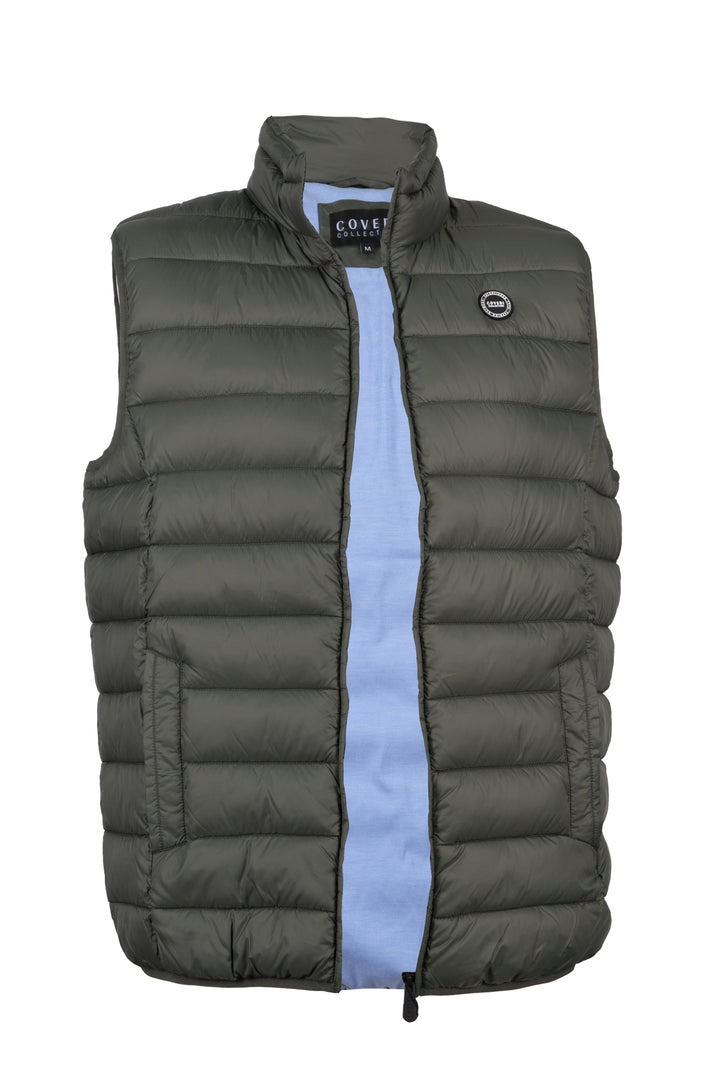 Gilet 100gr smanicato con interno in cotone Oxford celeste