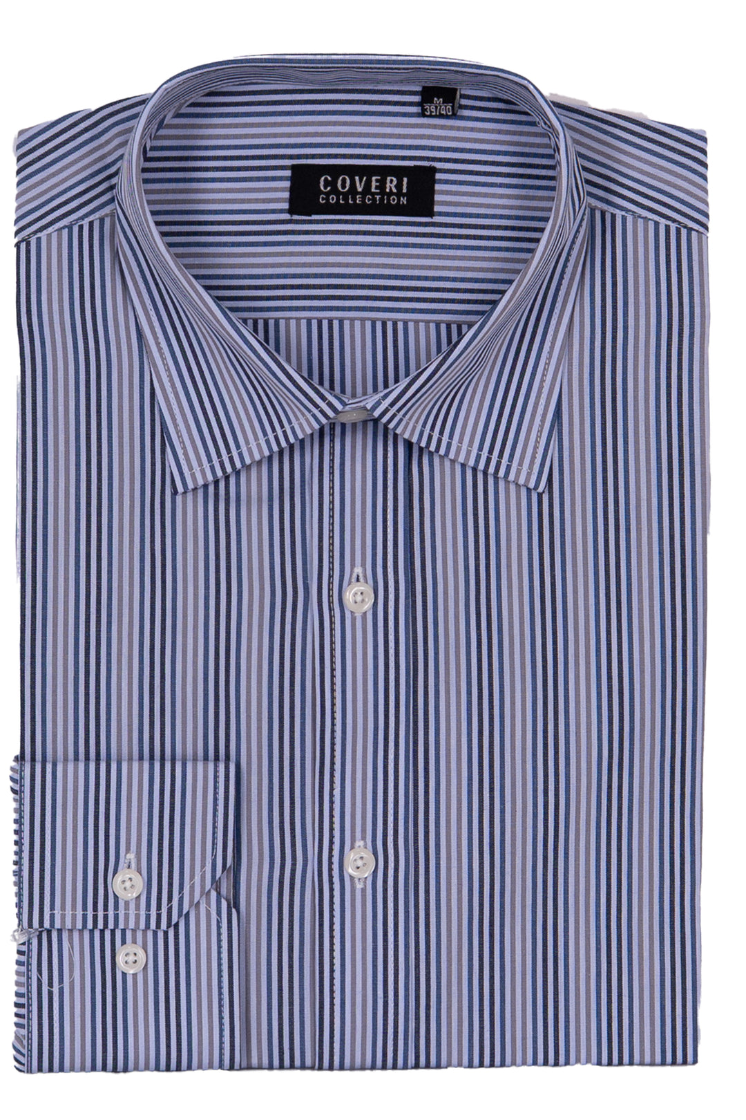 Camicia uomo manica lunga in puro cotone a righe con vestibilità regular e collo collo classico