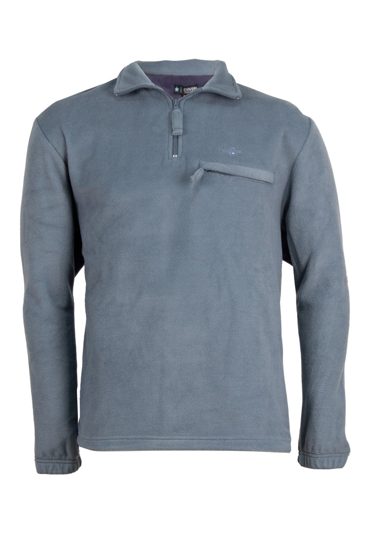 Felpa in pile mezza zip con taschino sul petto