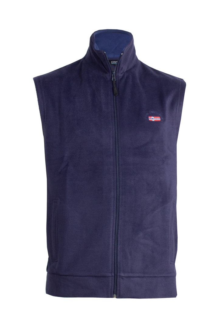 Gilet in pile con zip intera e tasche laterali