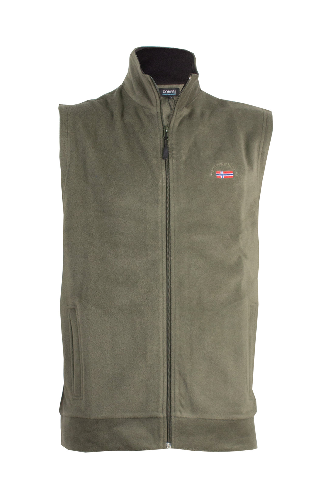 Gilet in pile con zip intera e tasche laterali