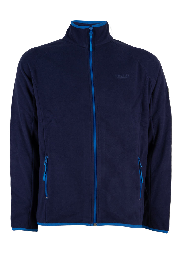 Felpa uomo in pile 220 gr con zip intera e profili in contrasto