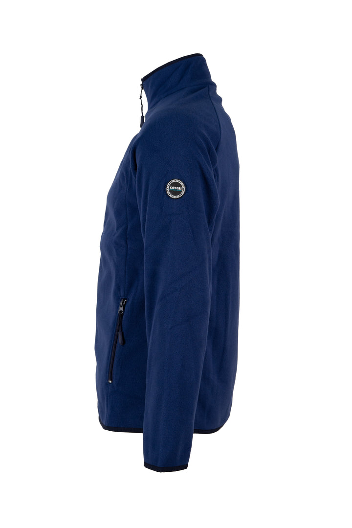 Felpa uomo in pile 220 gr con zip intera e profili in contrasto