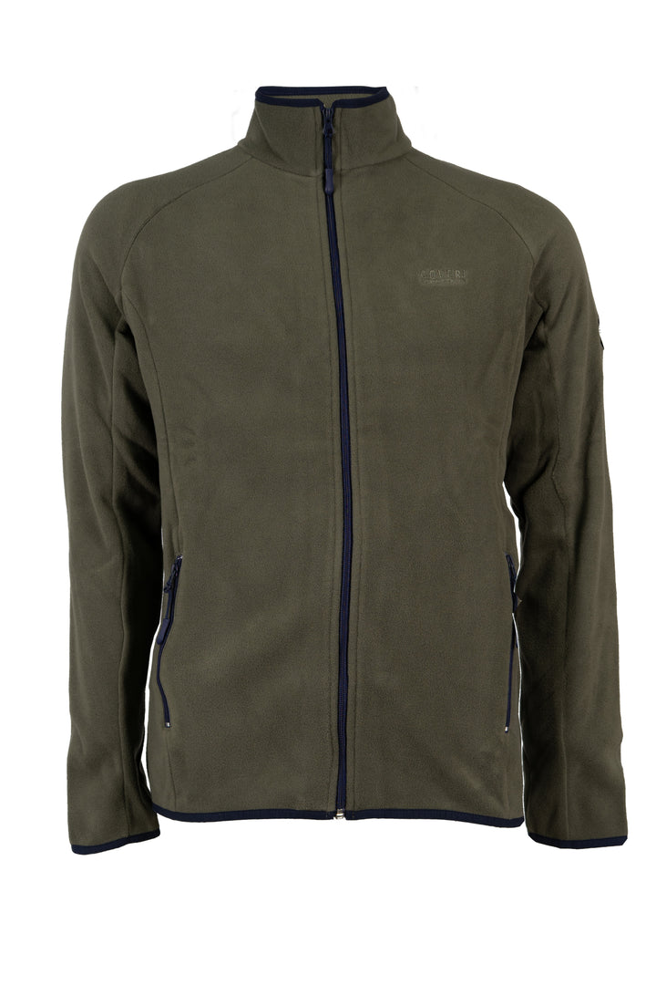 Felpa uomo in pile 220 gr con zip intera e profili in contrasto