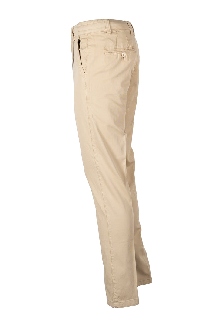 Pantalone tasca america in cotone elasticizzato canneté con lacci