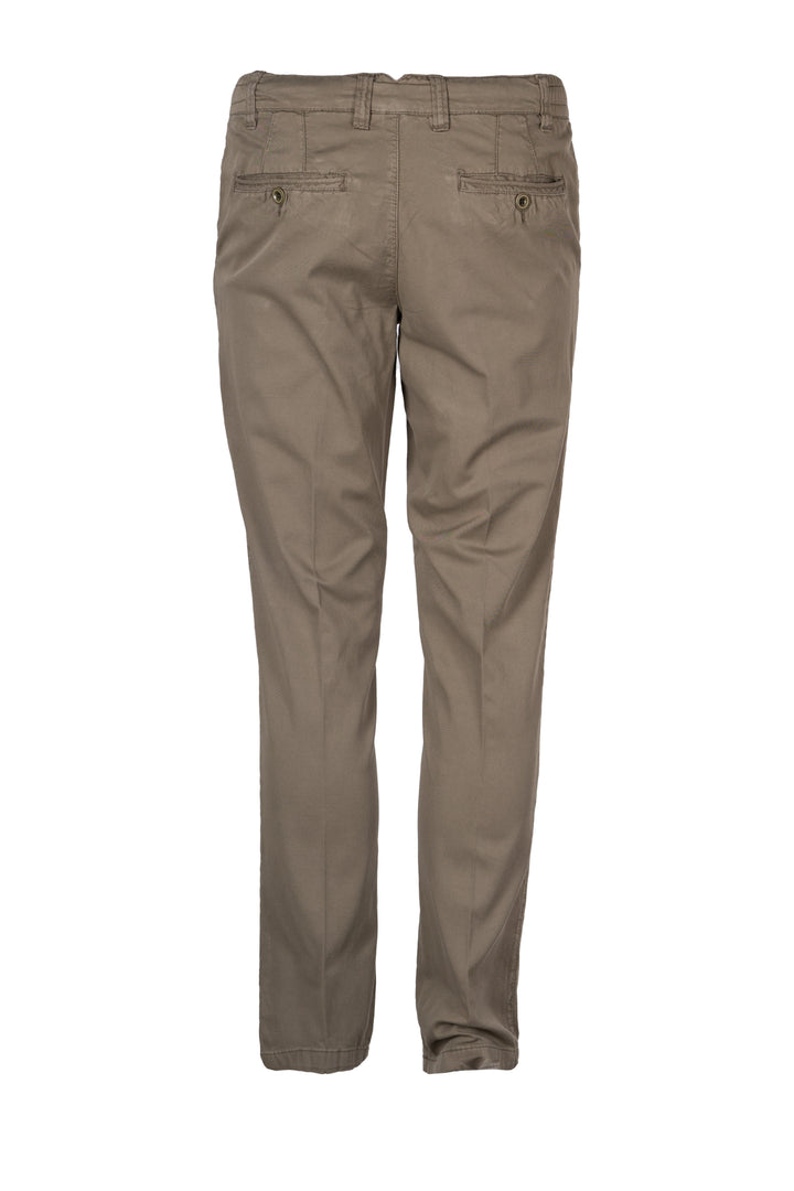 Pantalone tasca america in cotone elasticizzato canneté con lacci
