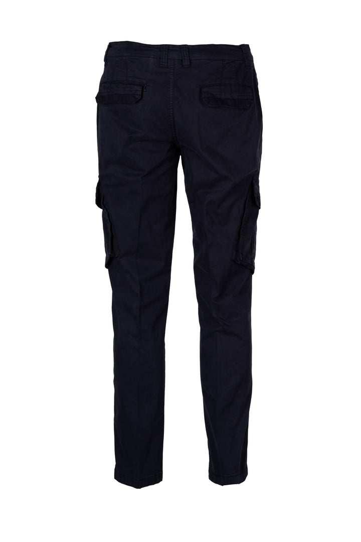 Pantalone tasca america modello cargo con lacci in twill elasticizzato