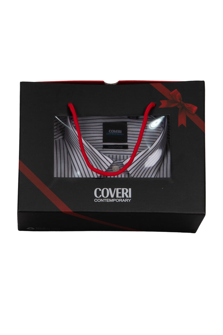 Camicia classica in puro cotone a righe con collo classico in scatola regalo