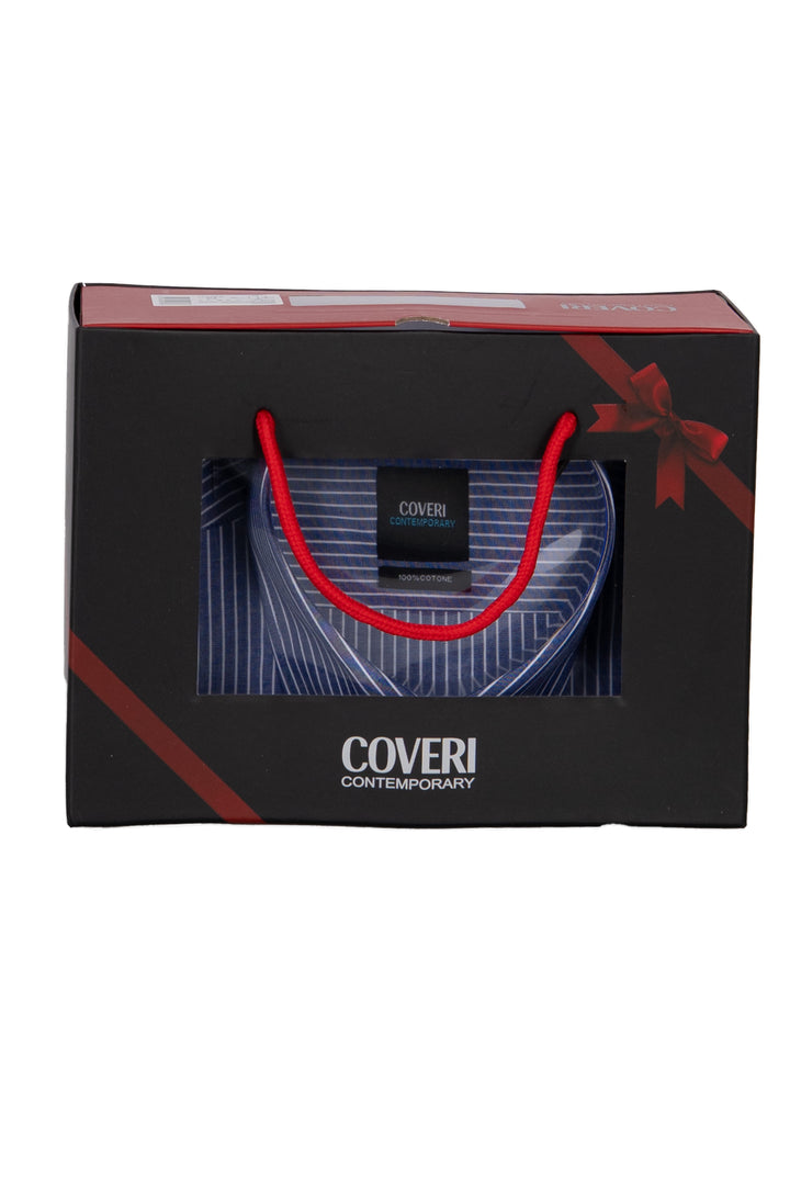Camicia classica in puro cotone a righe con collo classico in scatola regalo