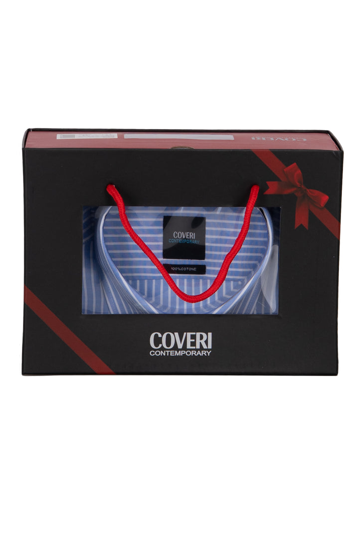 Camicia classica in puro cotone a righe con collo classico in scatola regalo