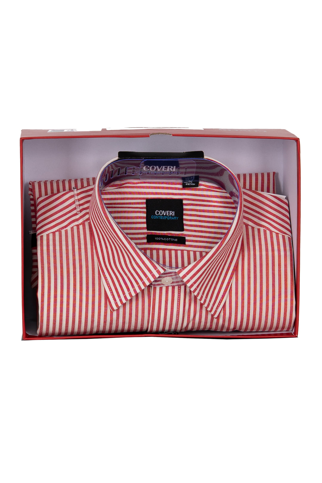 Camicia classica in puro cotone a righe con collo classico in scatola regalo