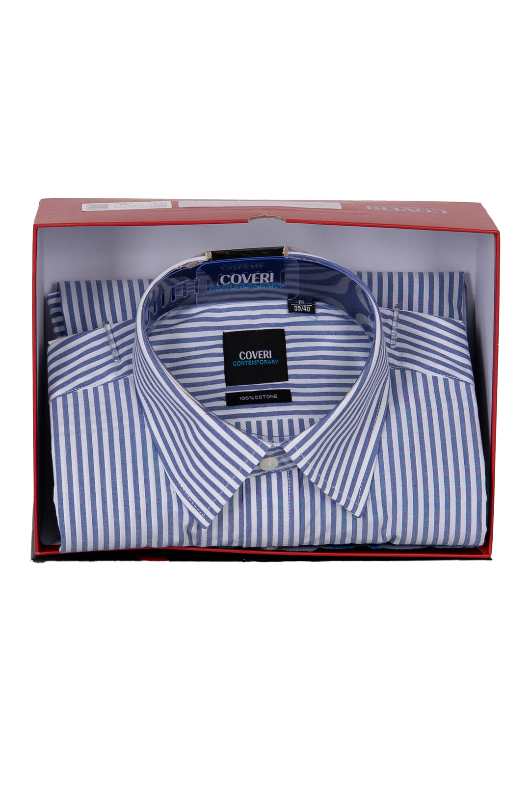 Camicia classica in puro cotone a righe con collo classico in scatola regalo