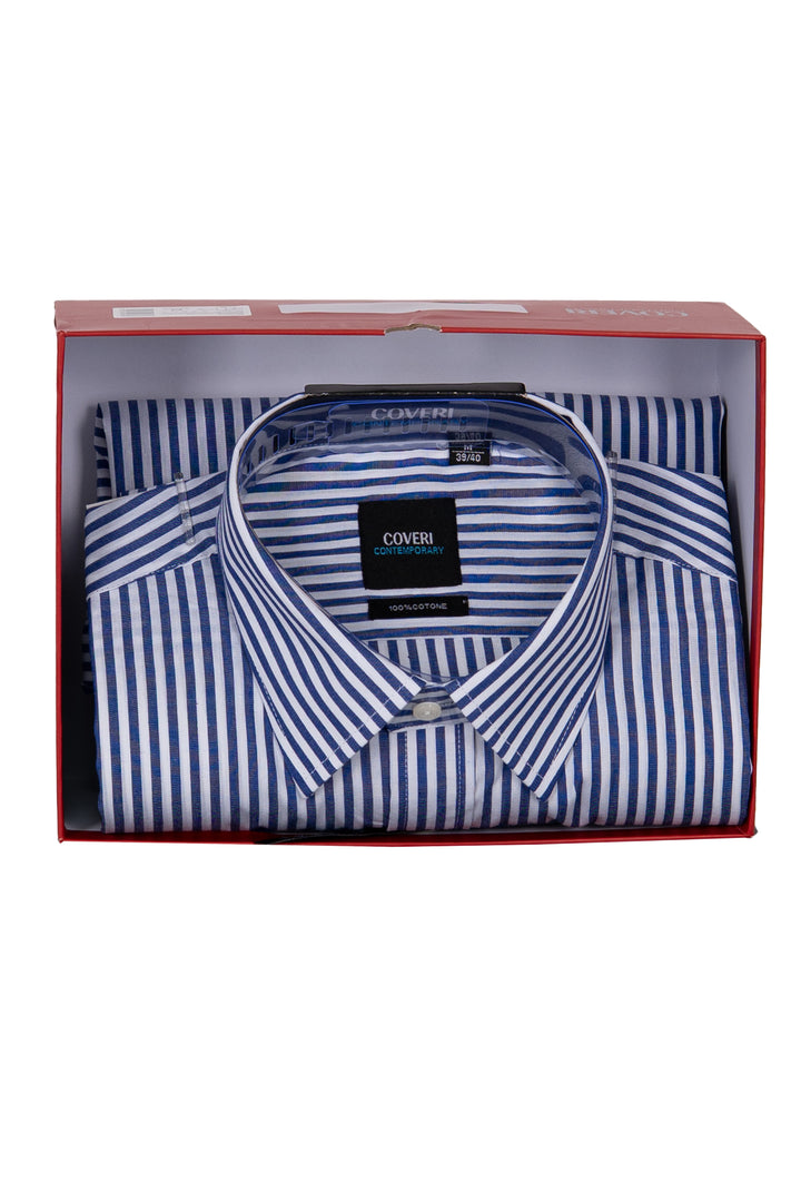 Camicia classica in puro cotone a righe con collo classico in scatola regalo
