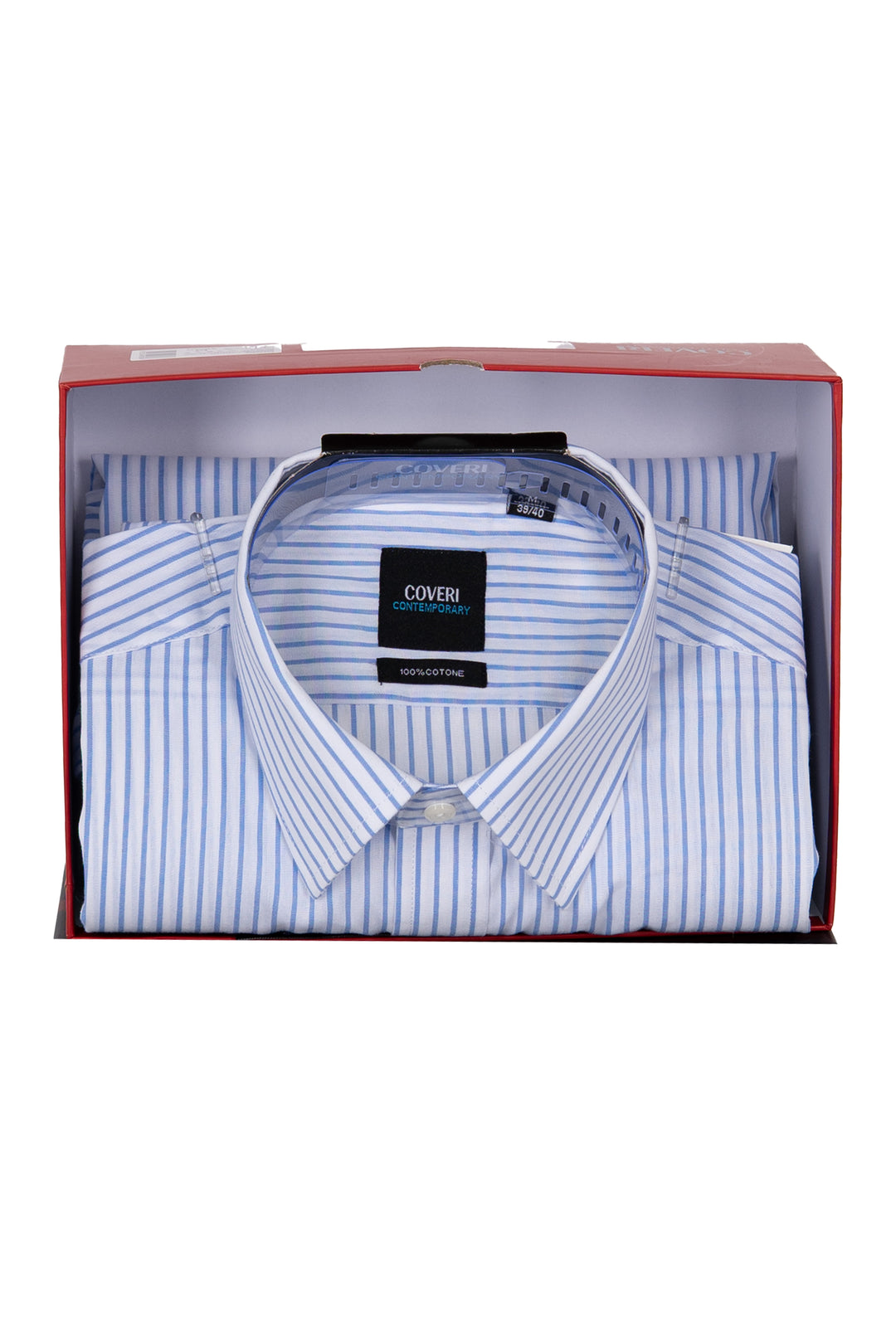 ìCamicia classica in puro cotone a righe con collo classico in scatola regalo