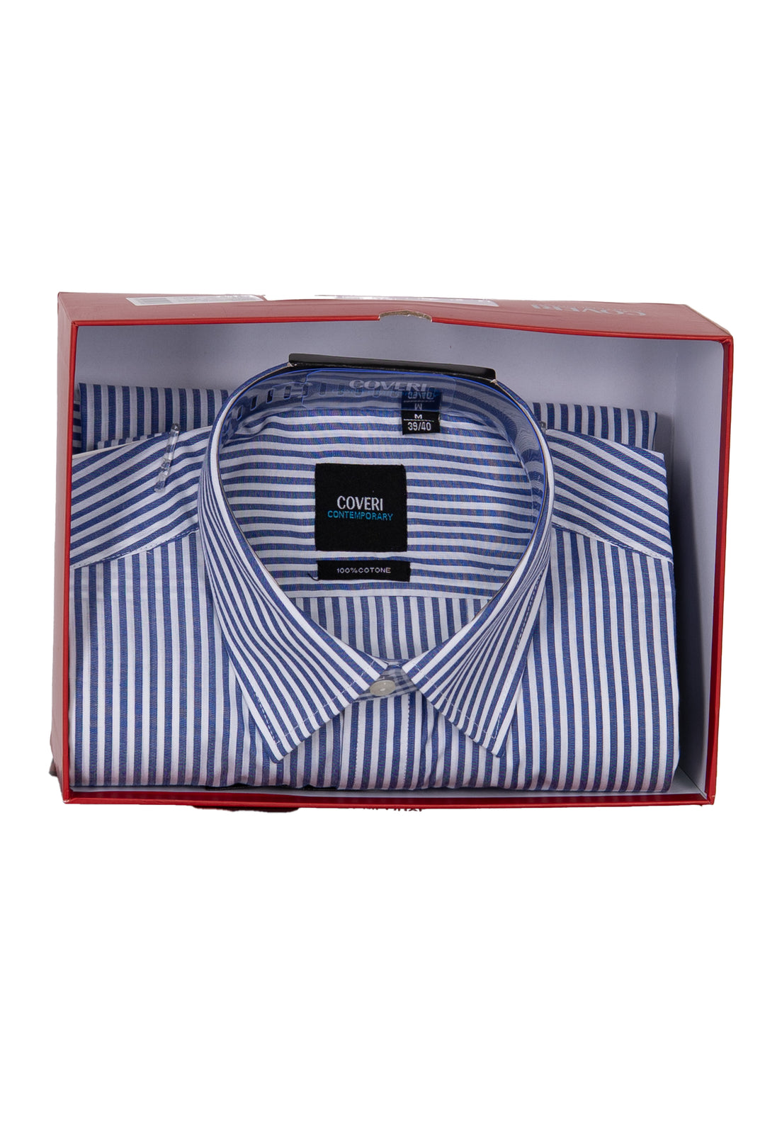 ìCamicia classica in puro cotone a righe con collo classico in scatola regalo