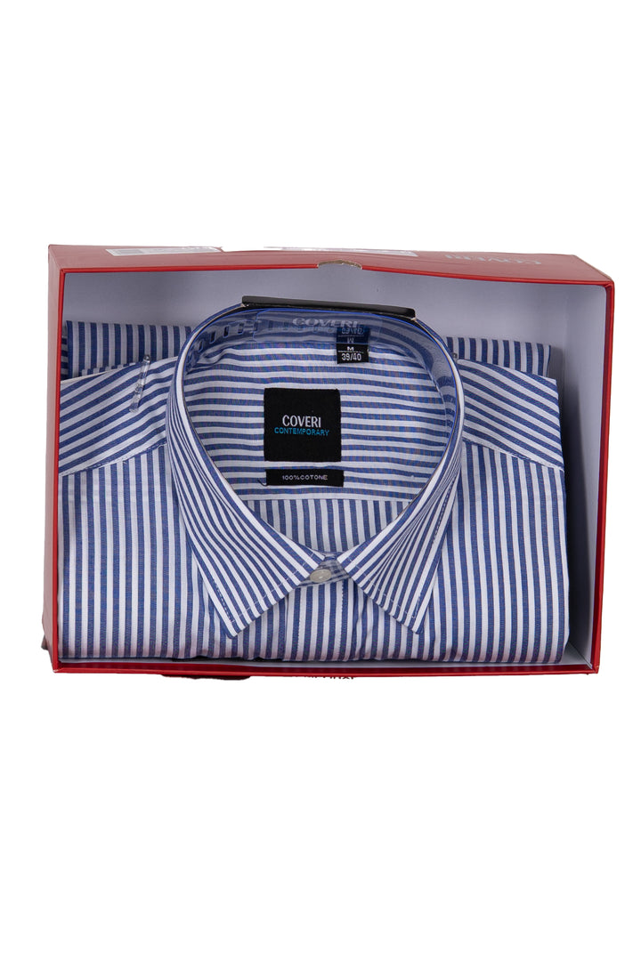 ìCamicia classica in puro cotone a righe con collo classico in scatola regalo