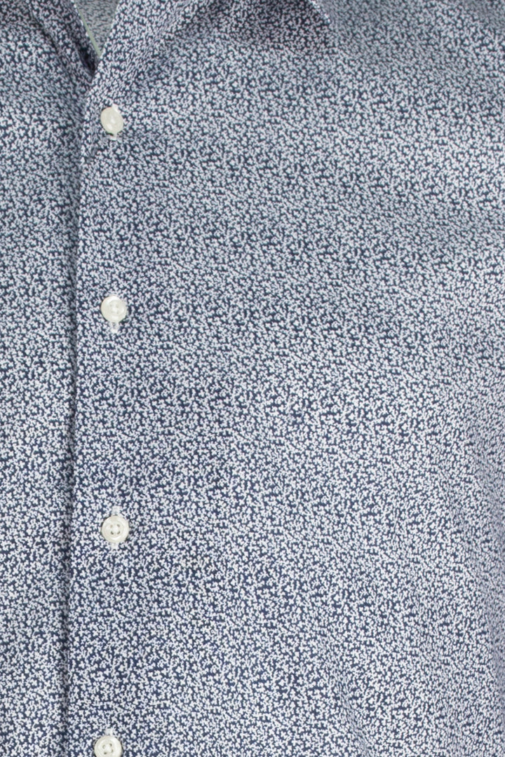 Camicia collo classico regular in cotone microfantasia