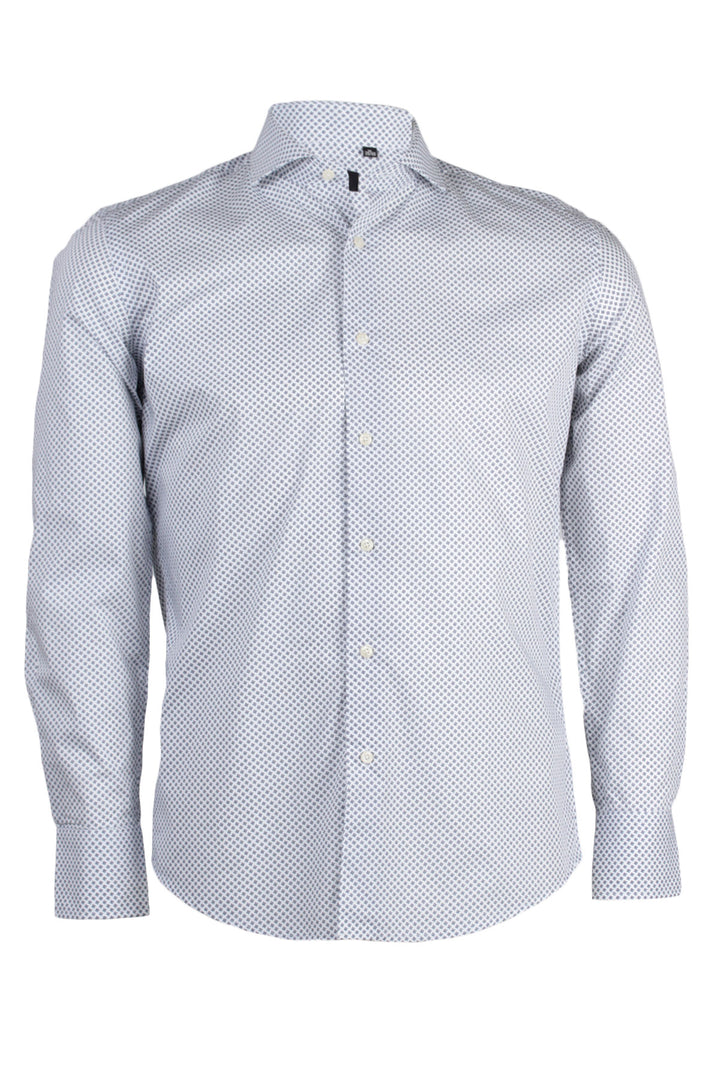 Camicia collo classico regular in cotone microfantasia