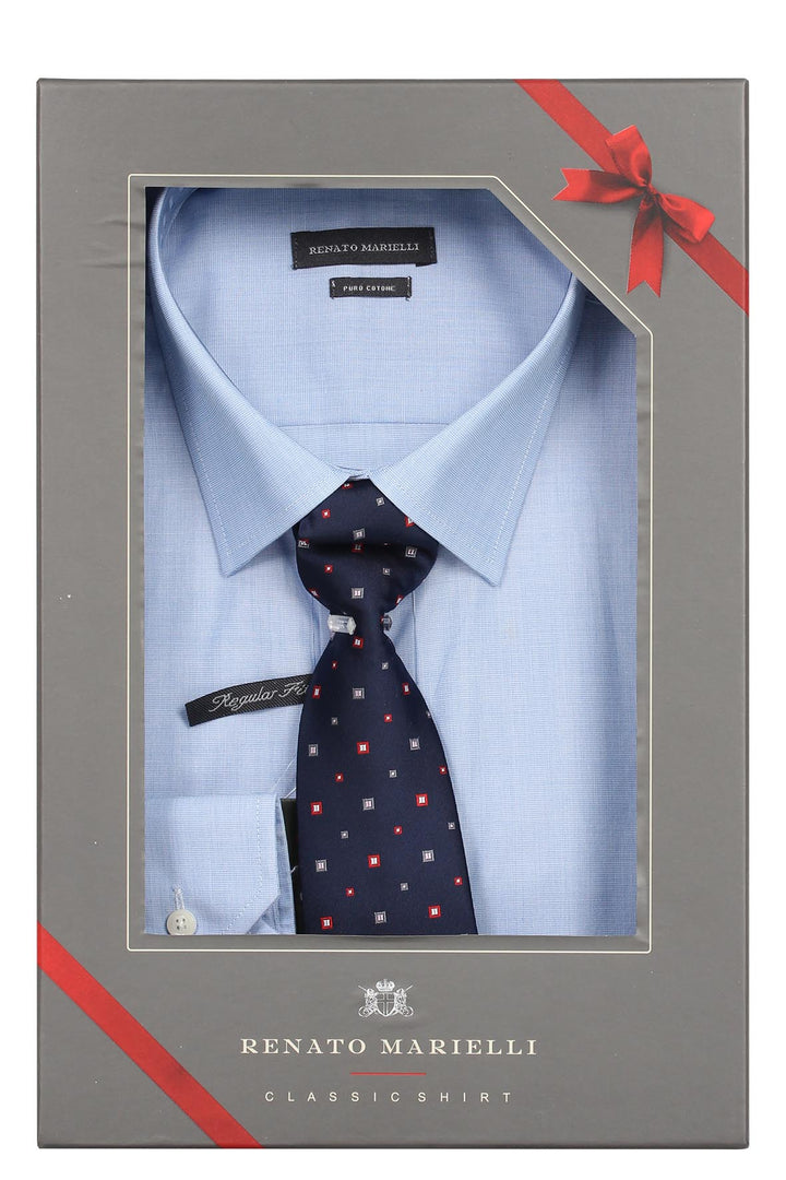 Camicia classica uomo con cravatta in scatola regalo