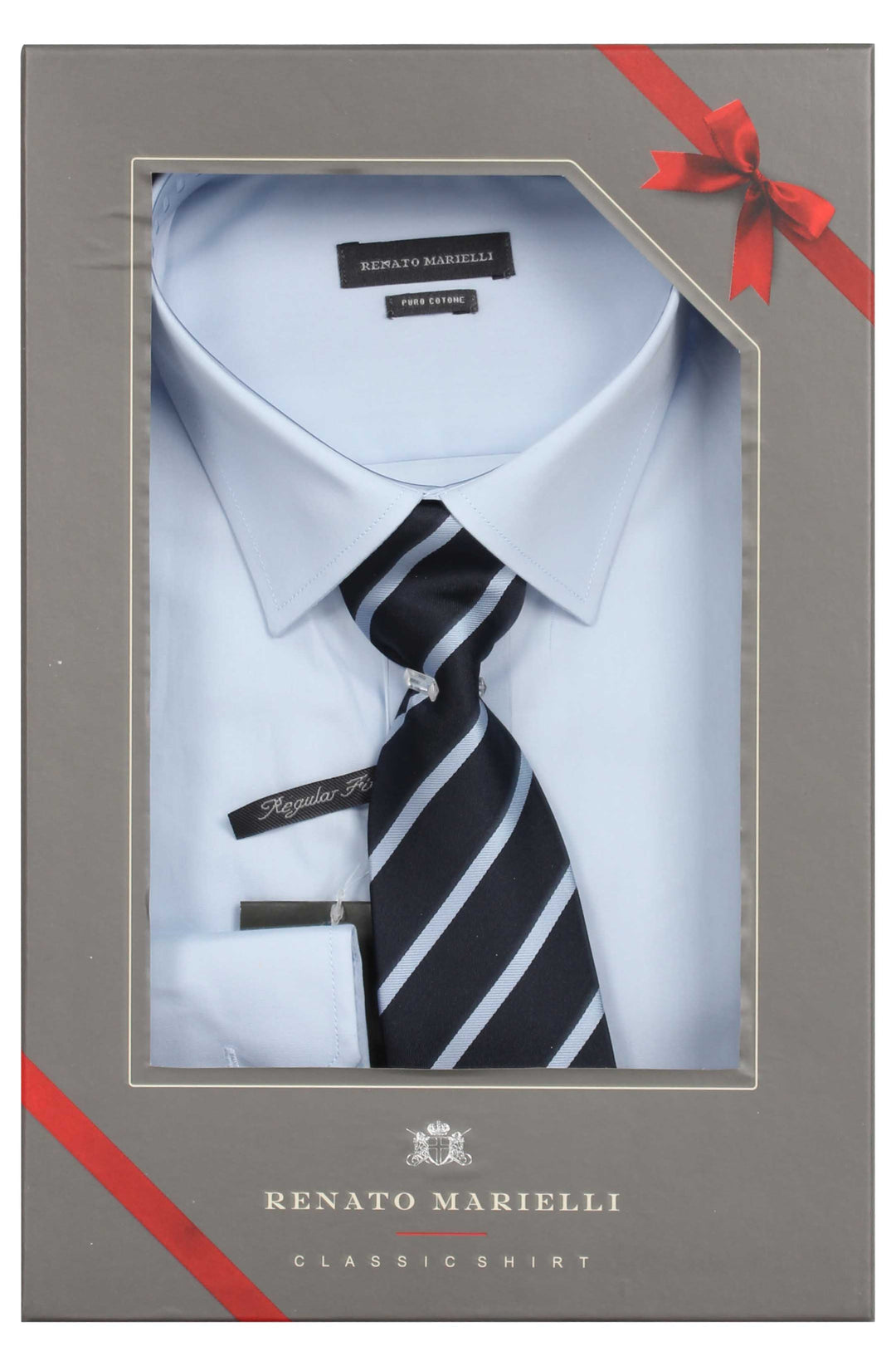 Camicia classica uomo con cravatta in scatola regalo