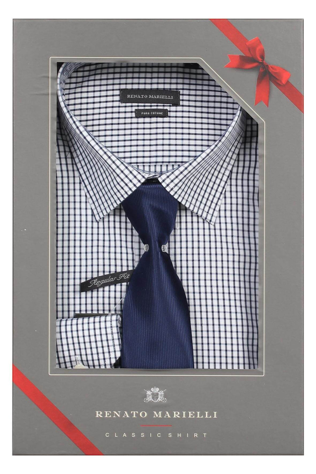 Camicia uomo a quadri con cravatta