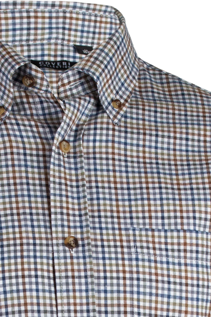 Camicia flanella rasata uomo a quadretti