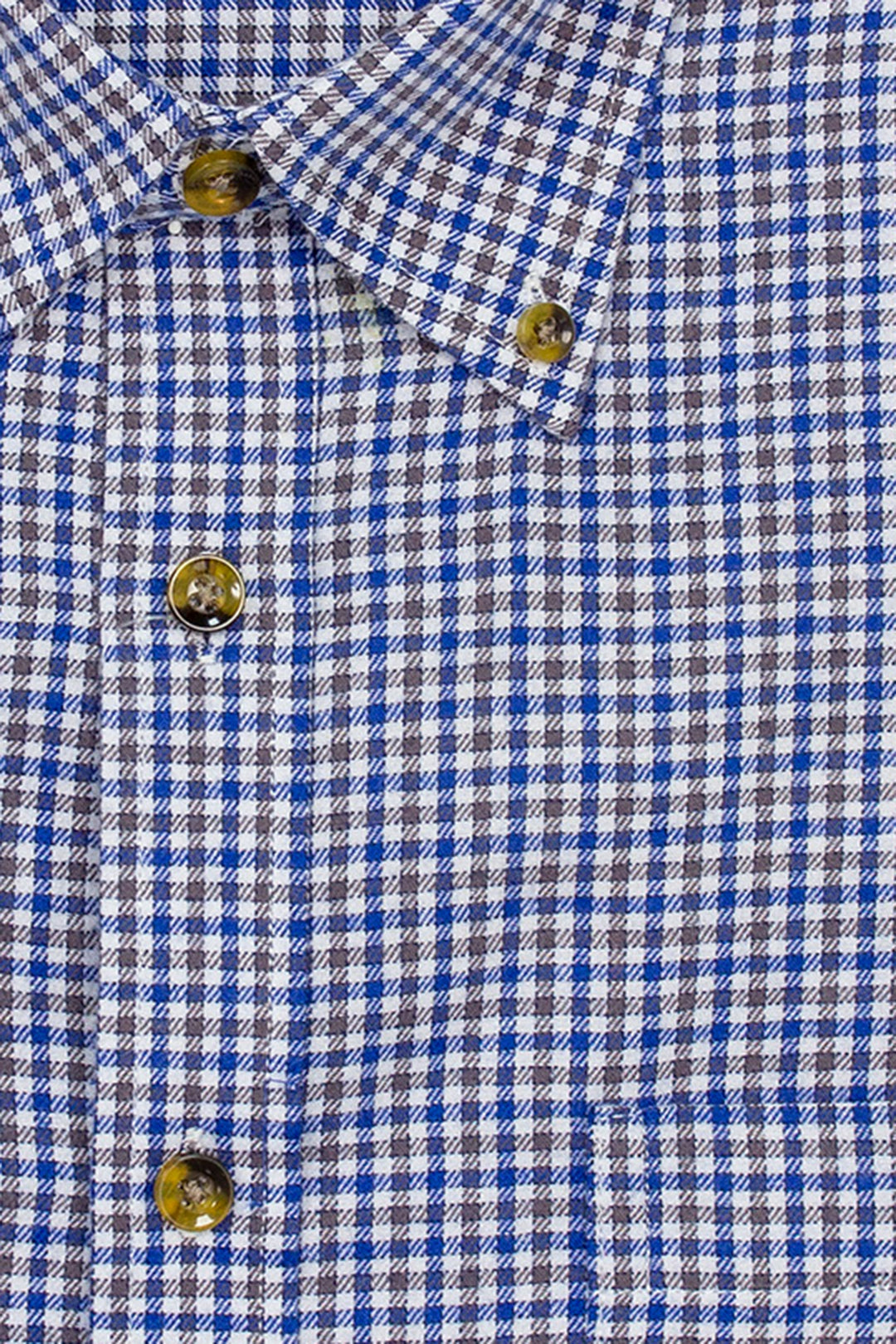 Camicia in flanella rasata a quadretti blu e grigio