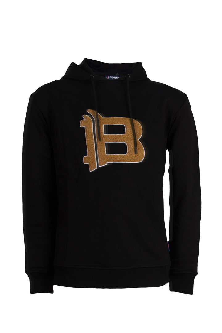 Felpa con cappuccio e grande patch sul petto