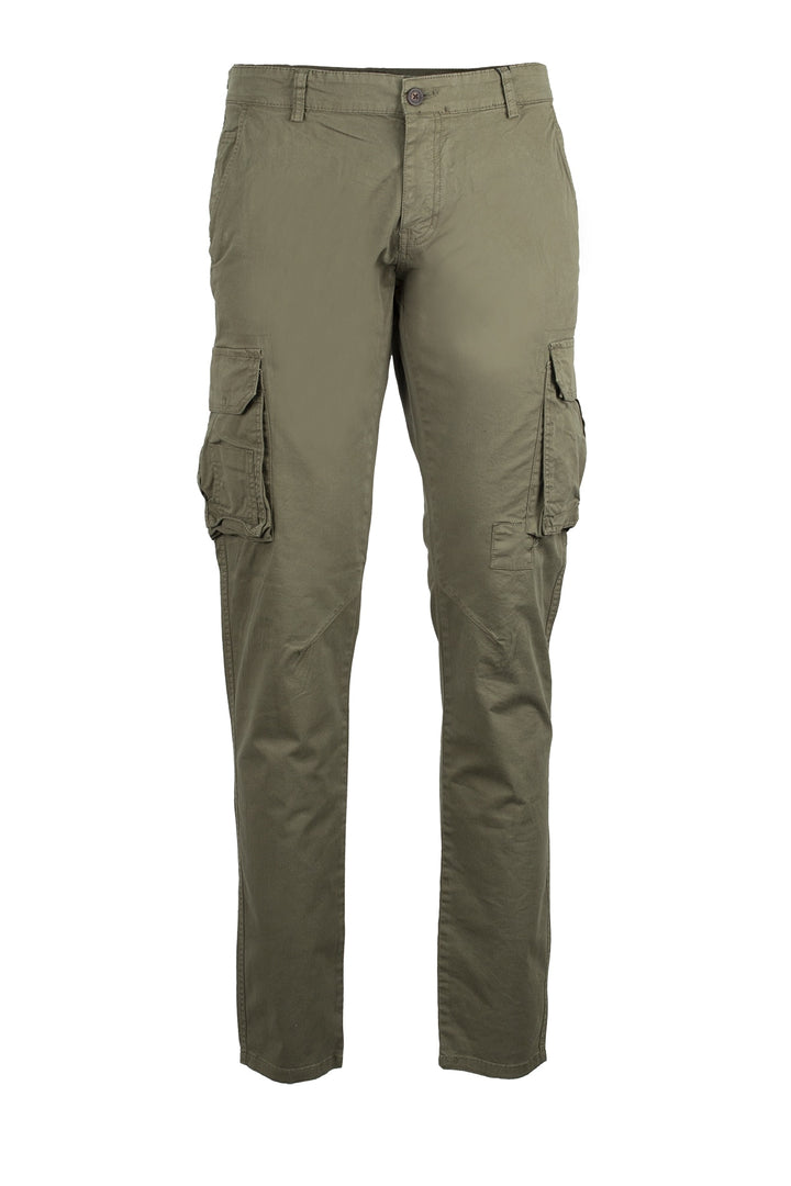 Pantaloni cargo twill di cotone slim fit