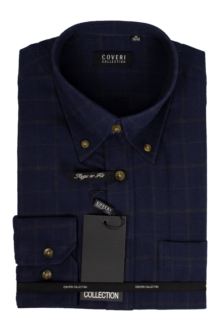 Camicia a quadri uomo button down in flanella