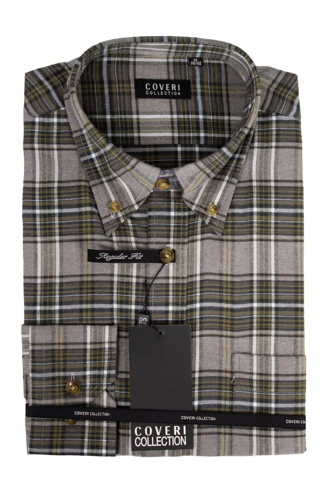 Camicia scozzese uomo button down in flanella rasata