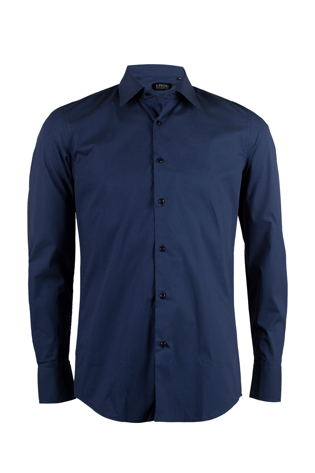 Camicia da uomo con micropois blu