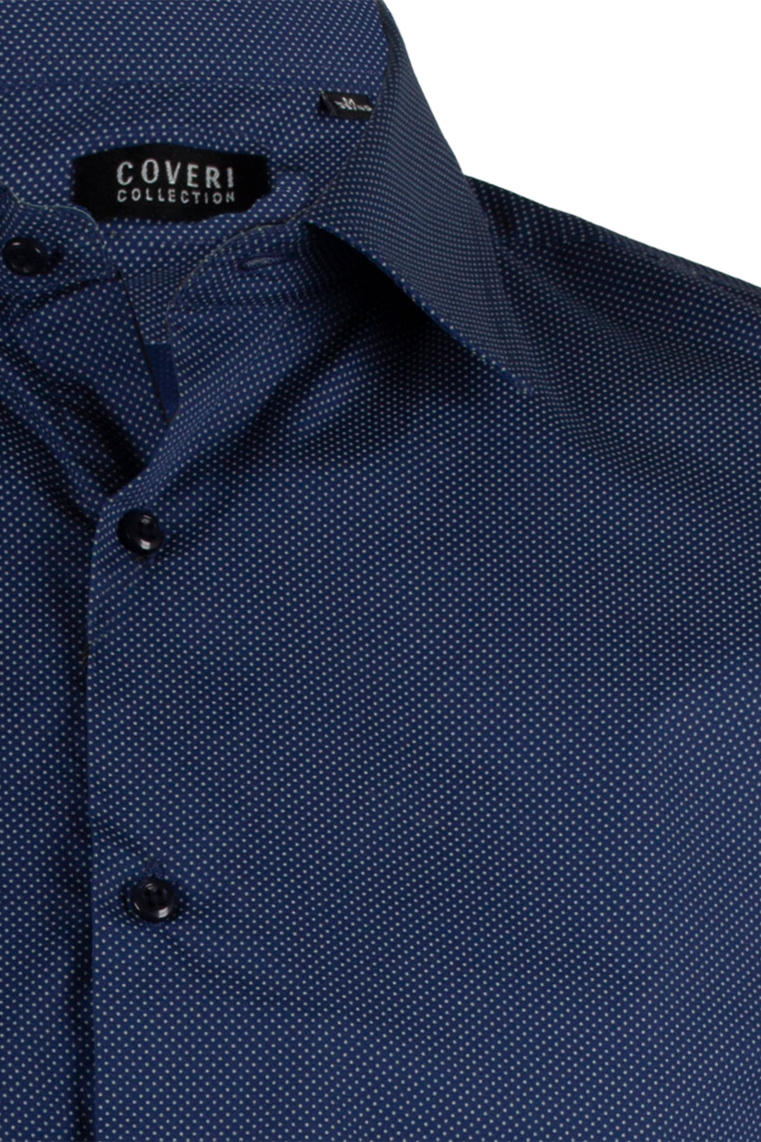 Camicia da uomo con micropois blu
