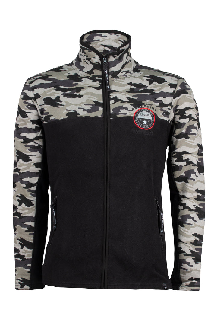Felpa uomo in pile full zip camuflage