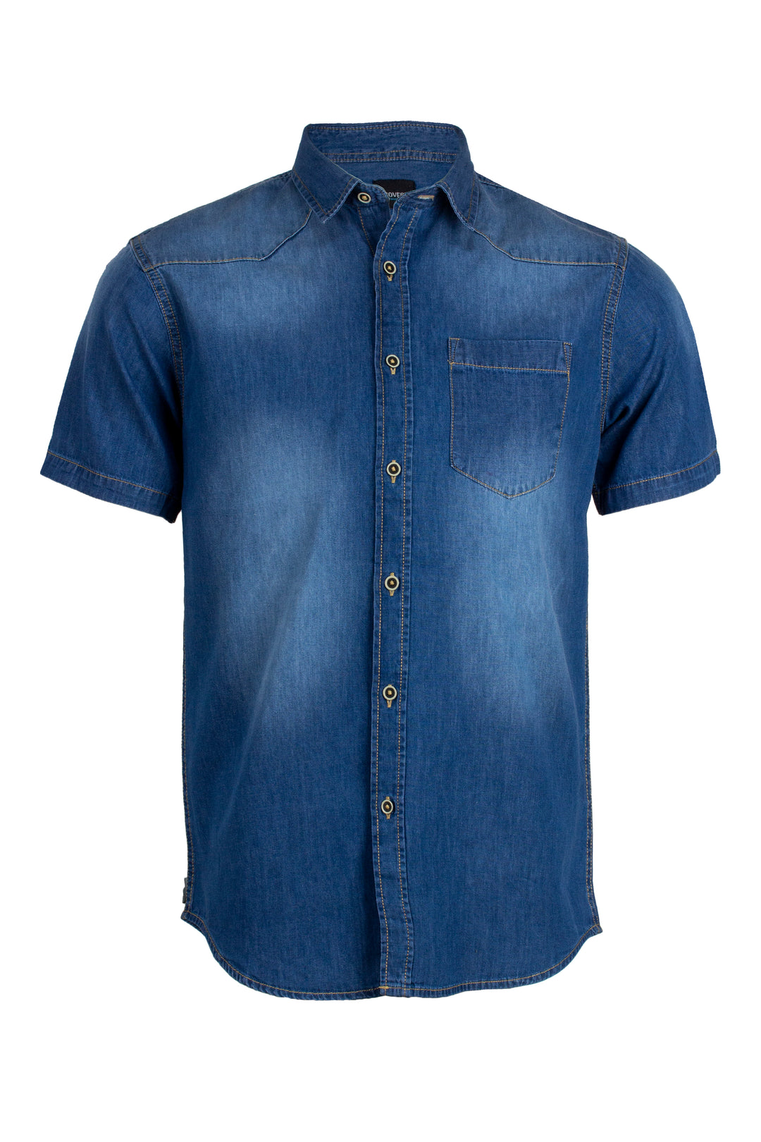 Camicia jeans manica corta con doppio taschino