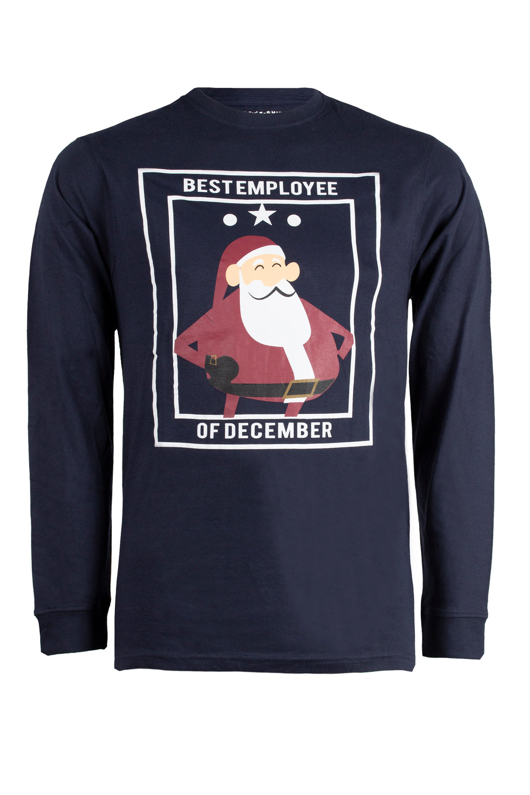 T-Shirt uomo con maxistampa Santa Claus a contrasto blu