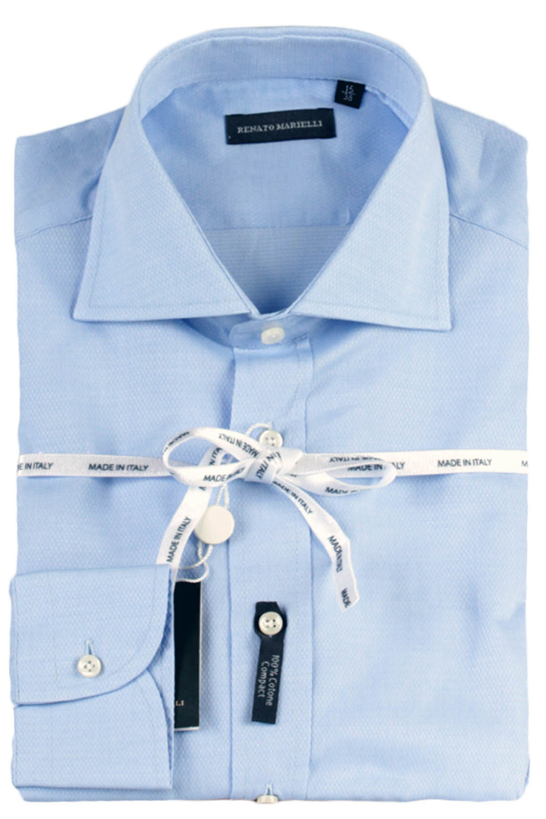 Camicia classica da uomo Made in Italy in cotone operato