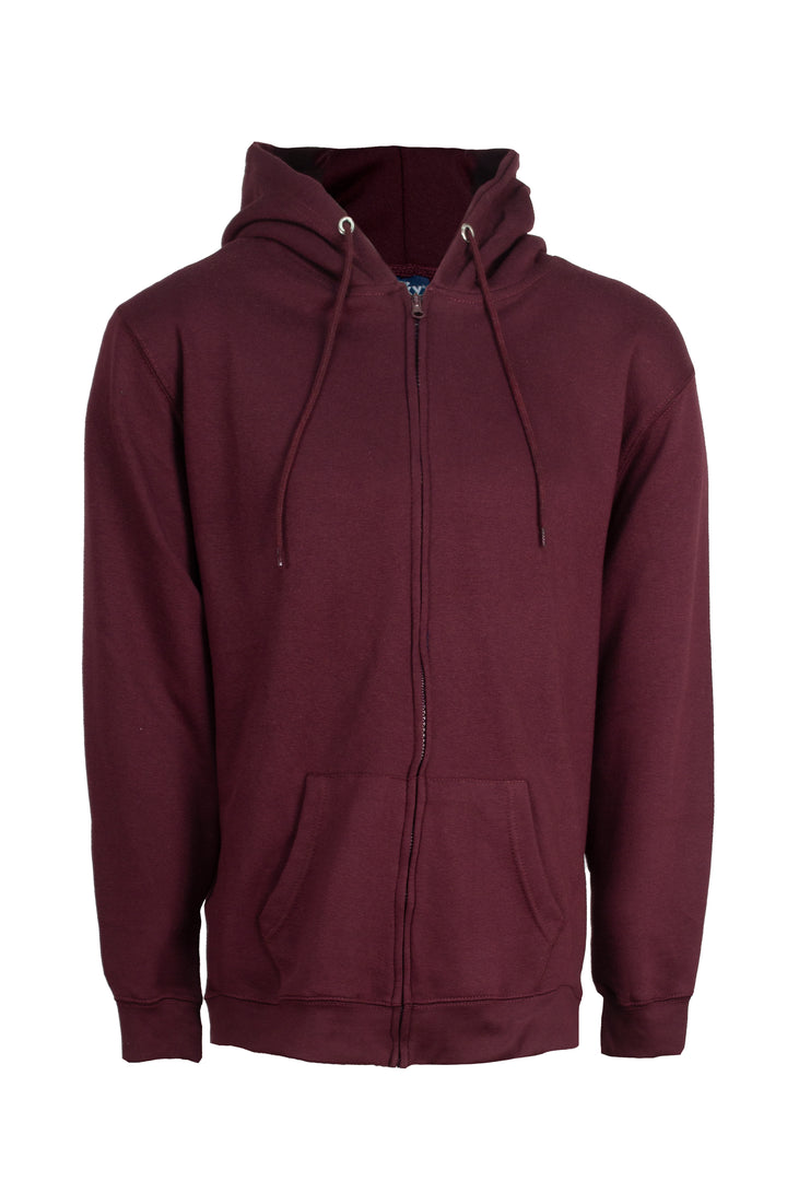 Felpa zip intera con cappuccio e tasca marsupio