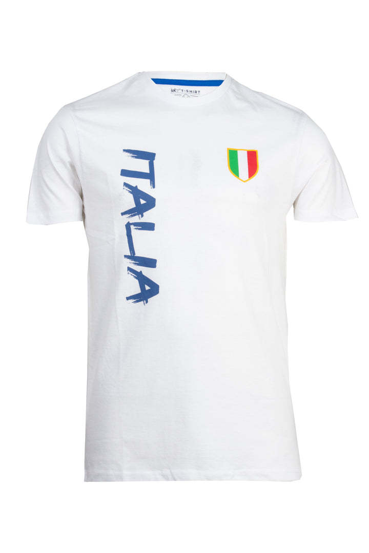T-shirt girocollo manica corta con stampa Italia