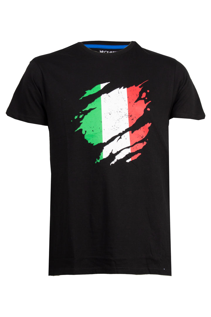 T-shirt girocollo manica corta con stampa Italia