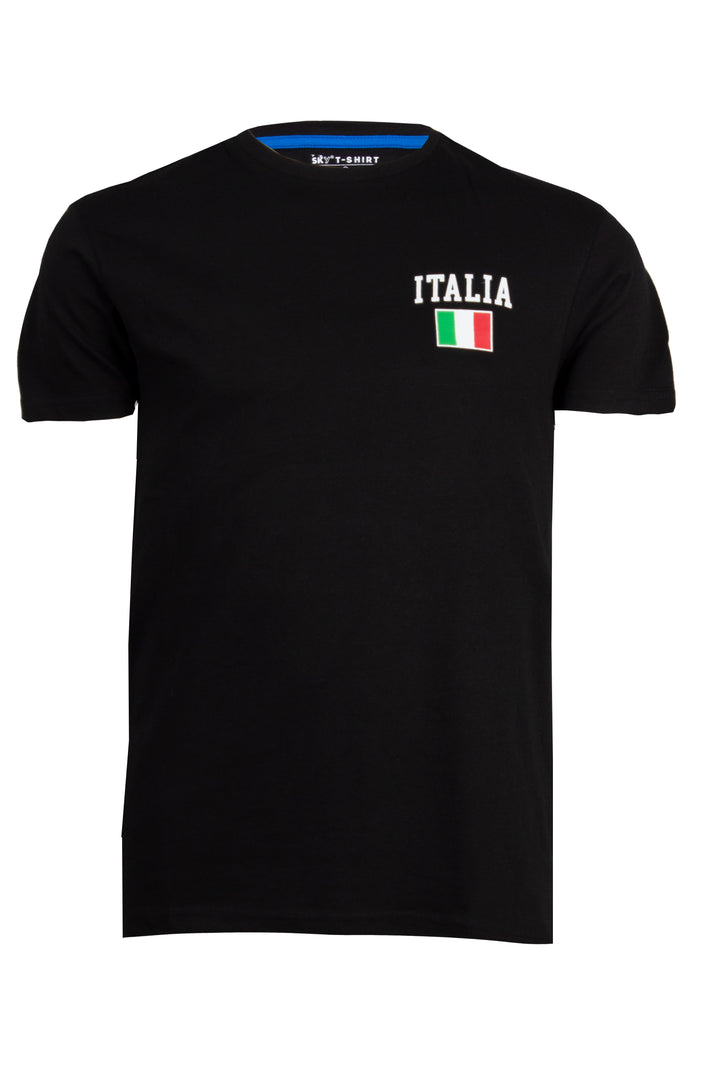 T-shirt girocollo manica corta con stampa Italia