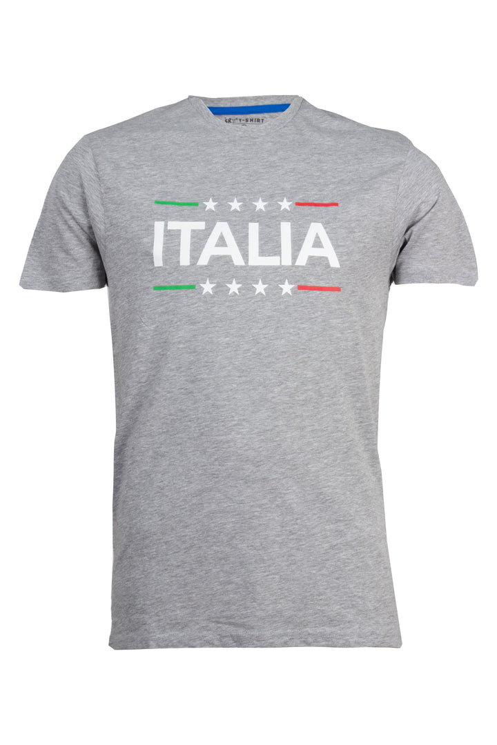 T-shirt girocollo manica corta con stampa Italia