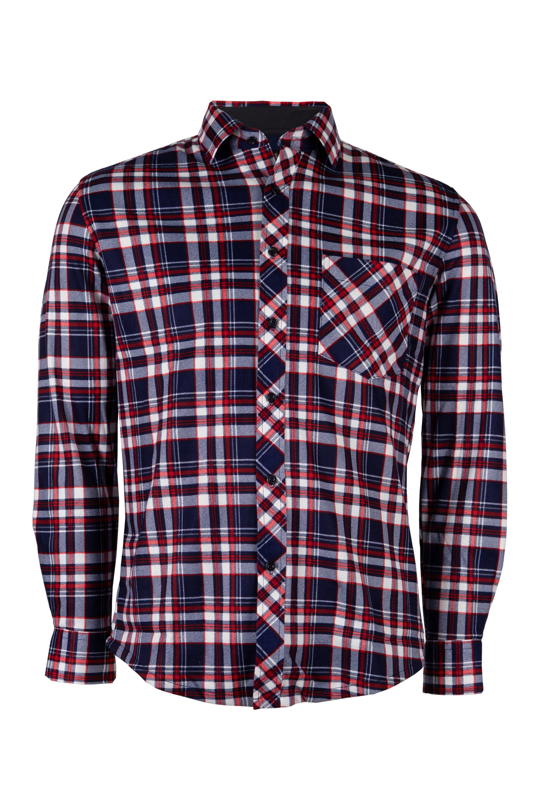 Camicia a quadri foderata internamente in pile con taschino sul petto