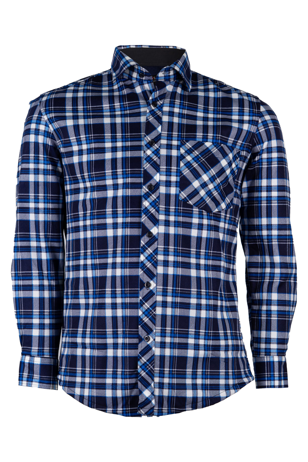 Camicia a quadri foderata internamente in pile con taschino sul petto